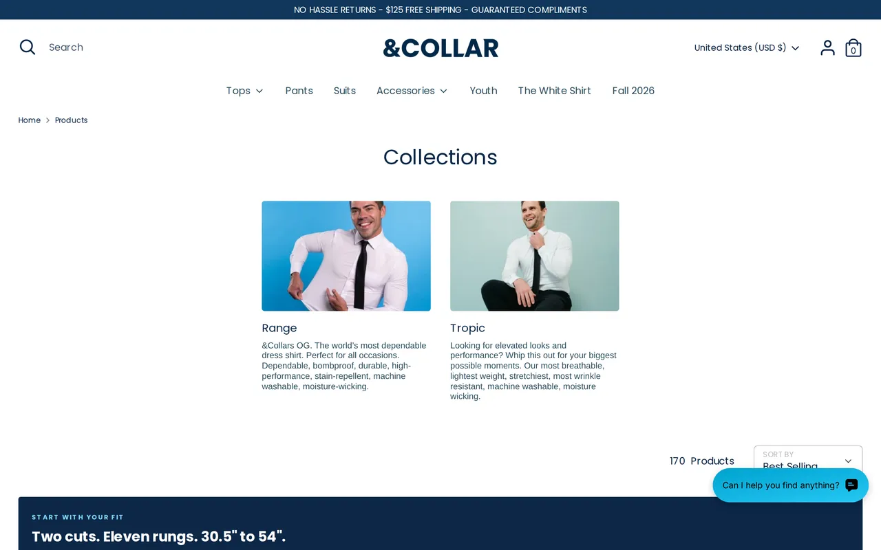 &Collar Product Listing (PLP), category listing page, captured Oct 20, 2026