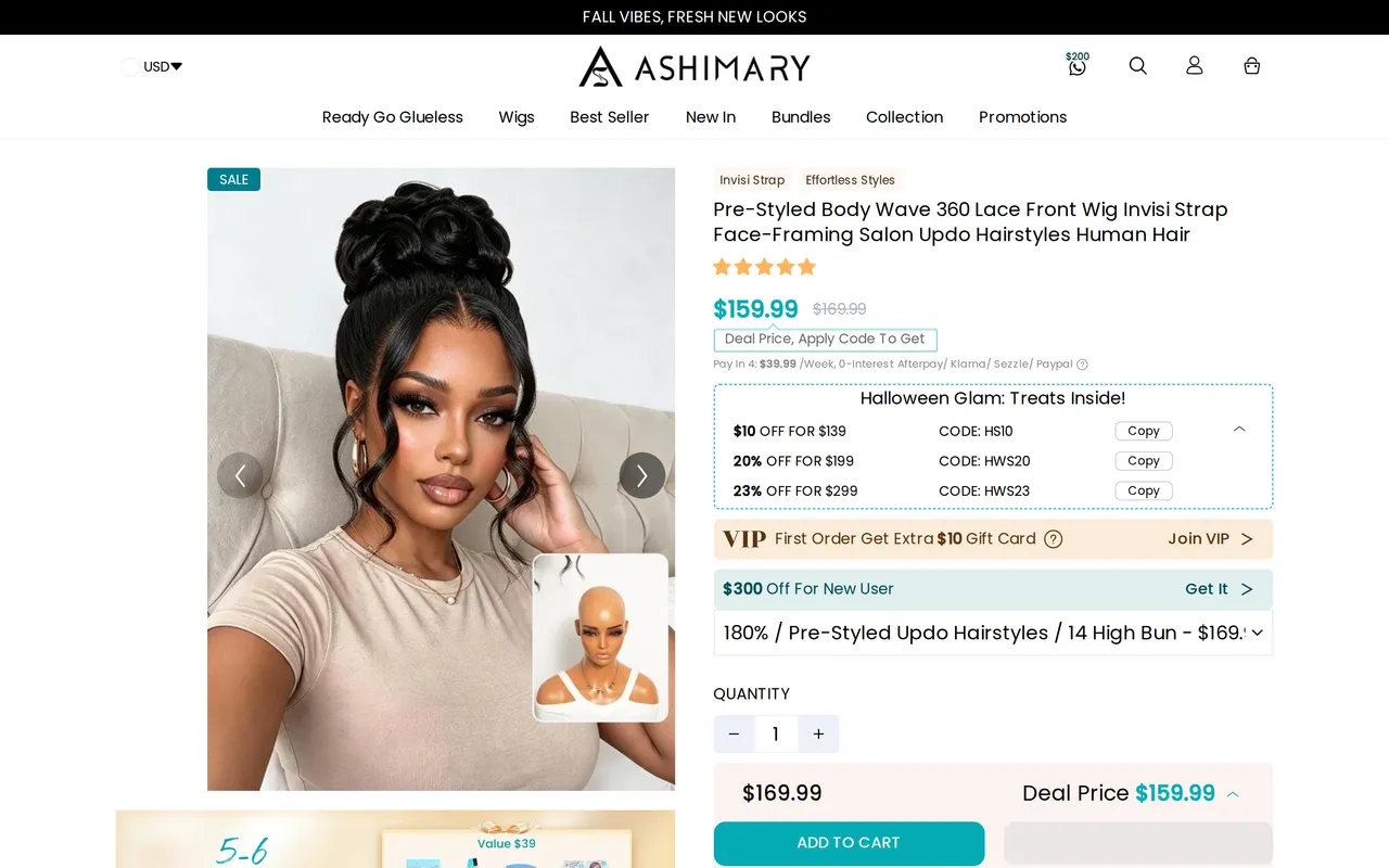 Ashimary Hair Product Detail (PDP), product detail page, captured Oct 26, 2026