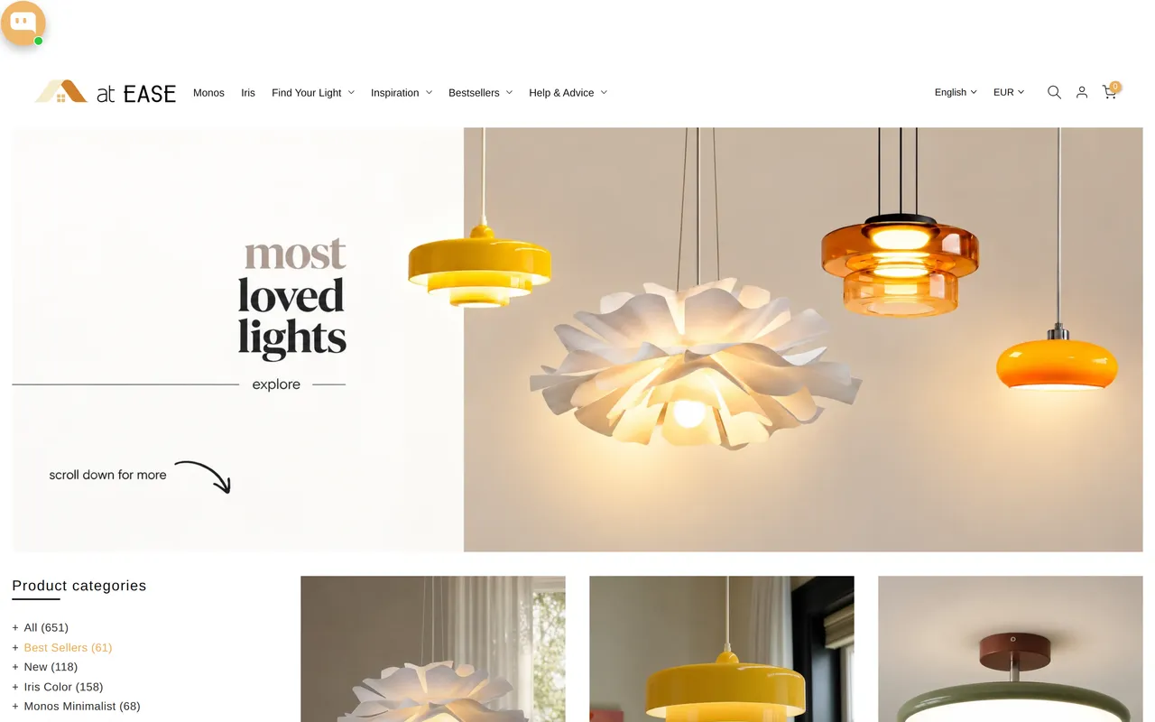 at EASE Product Listing (PLP), category listing page, captured Oct 18, 2026