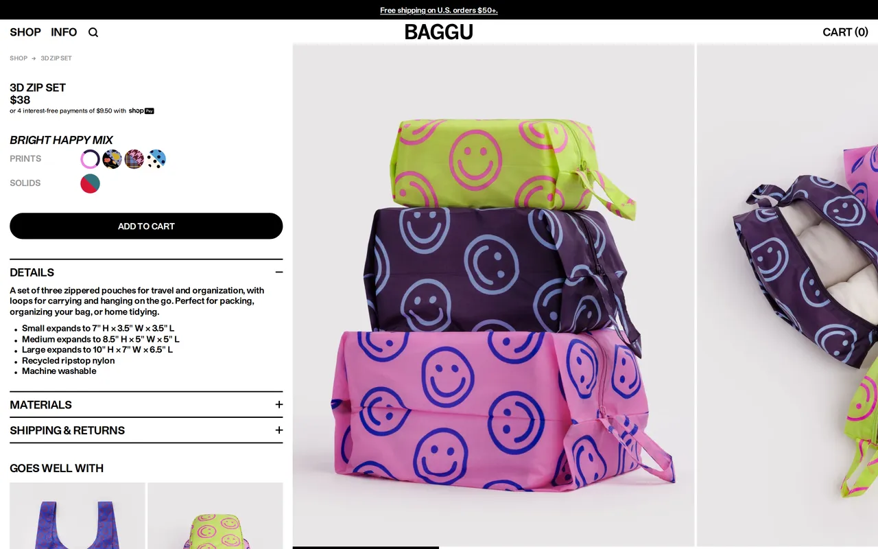 Baggu Product Detail (PDP), product detail page, captured Oct 26, 2026