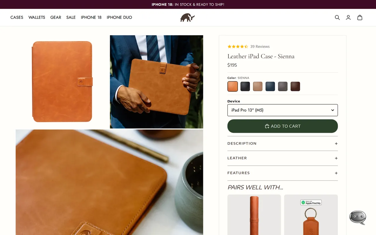 Bullstrap Product Detail (PDP), product detail page, captured Oct 18, 2026