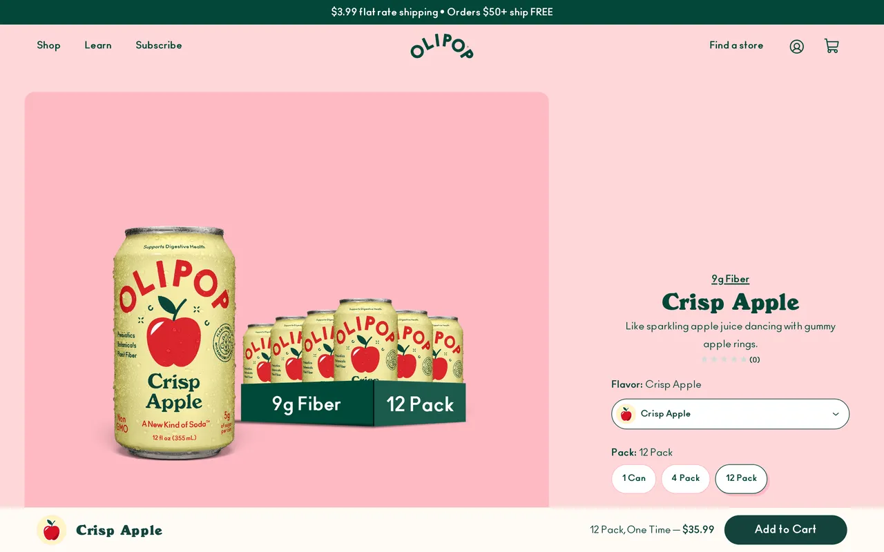 drinkolipop.com page before add to cart