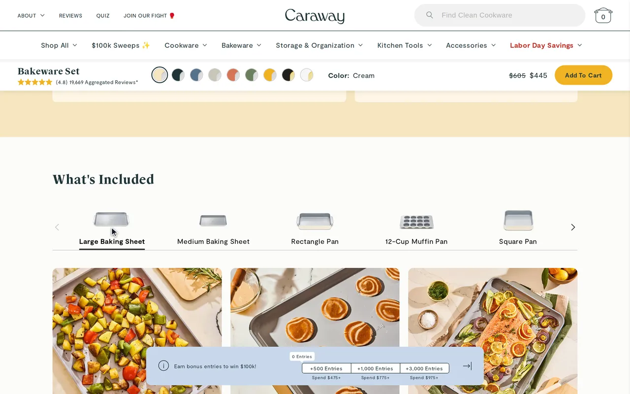 carawayhome.com page before add to cart