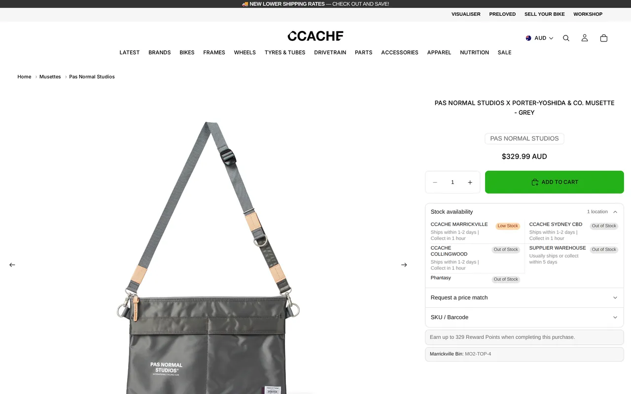 CCACHE Product Detail (PDP), product detail page, captured Oct 18, 2026