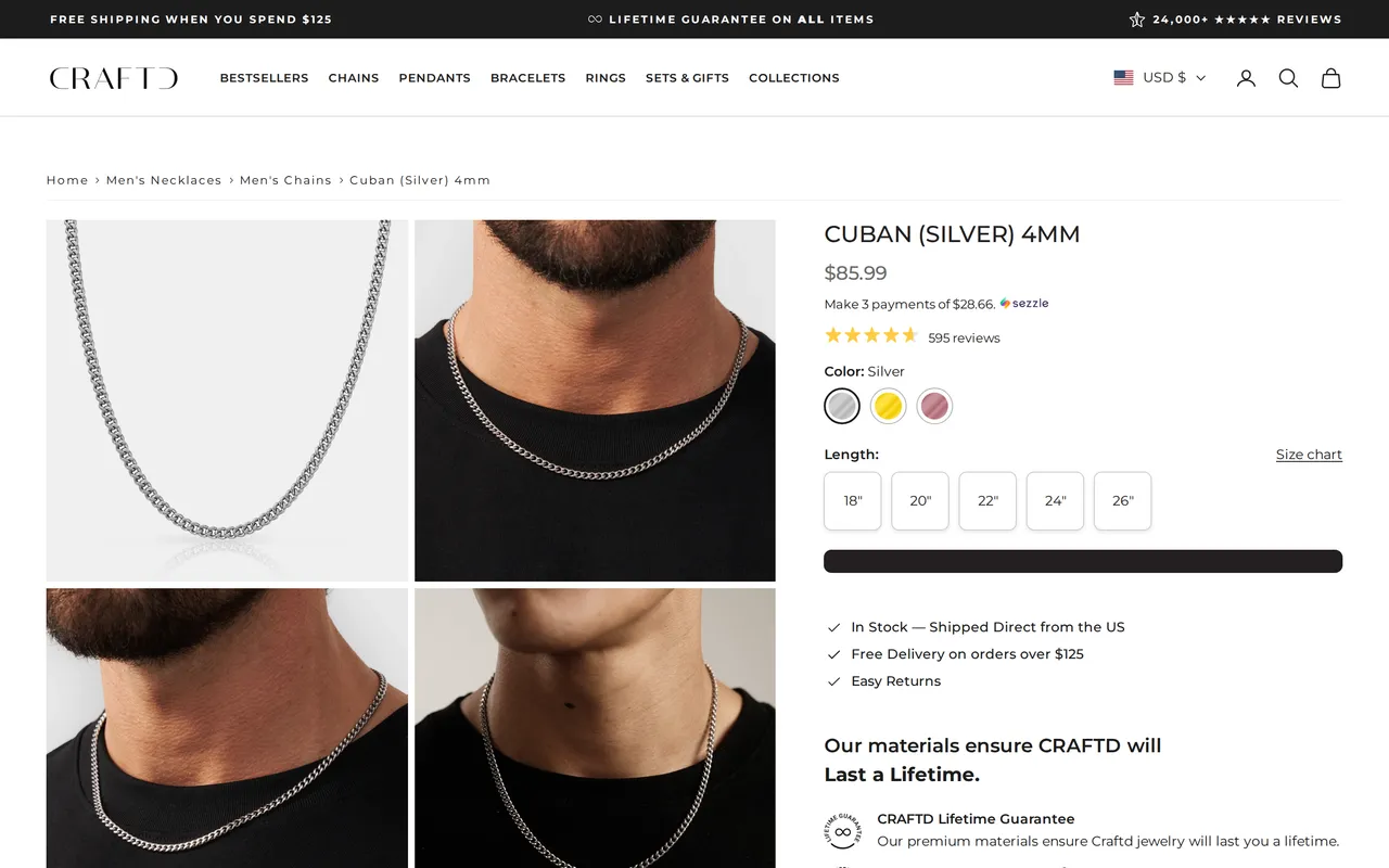 Craftd Product Detail (PDP), product detail page, captured Oct 26, 2026