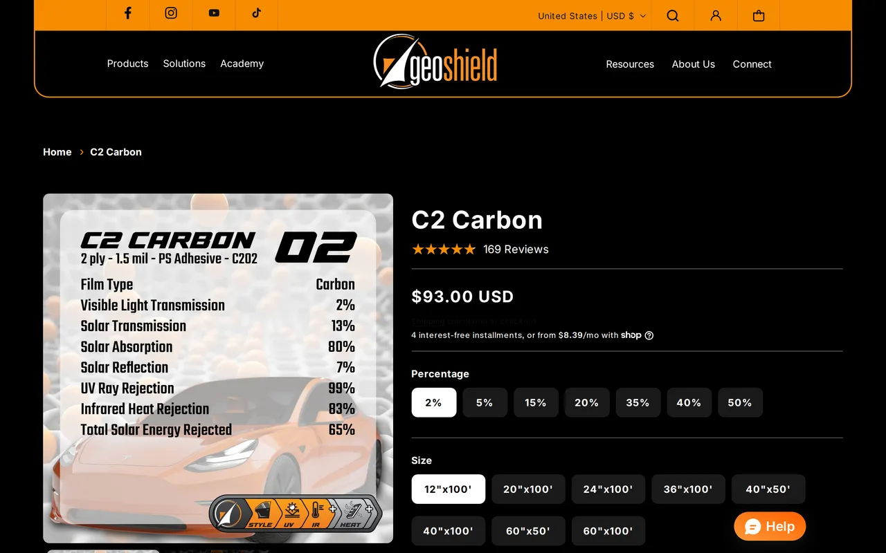 Geoshield USA Product Detail (PDP), product detail page, captured Oct 22, 2026