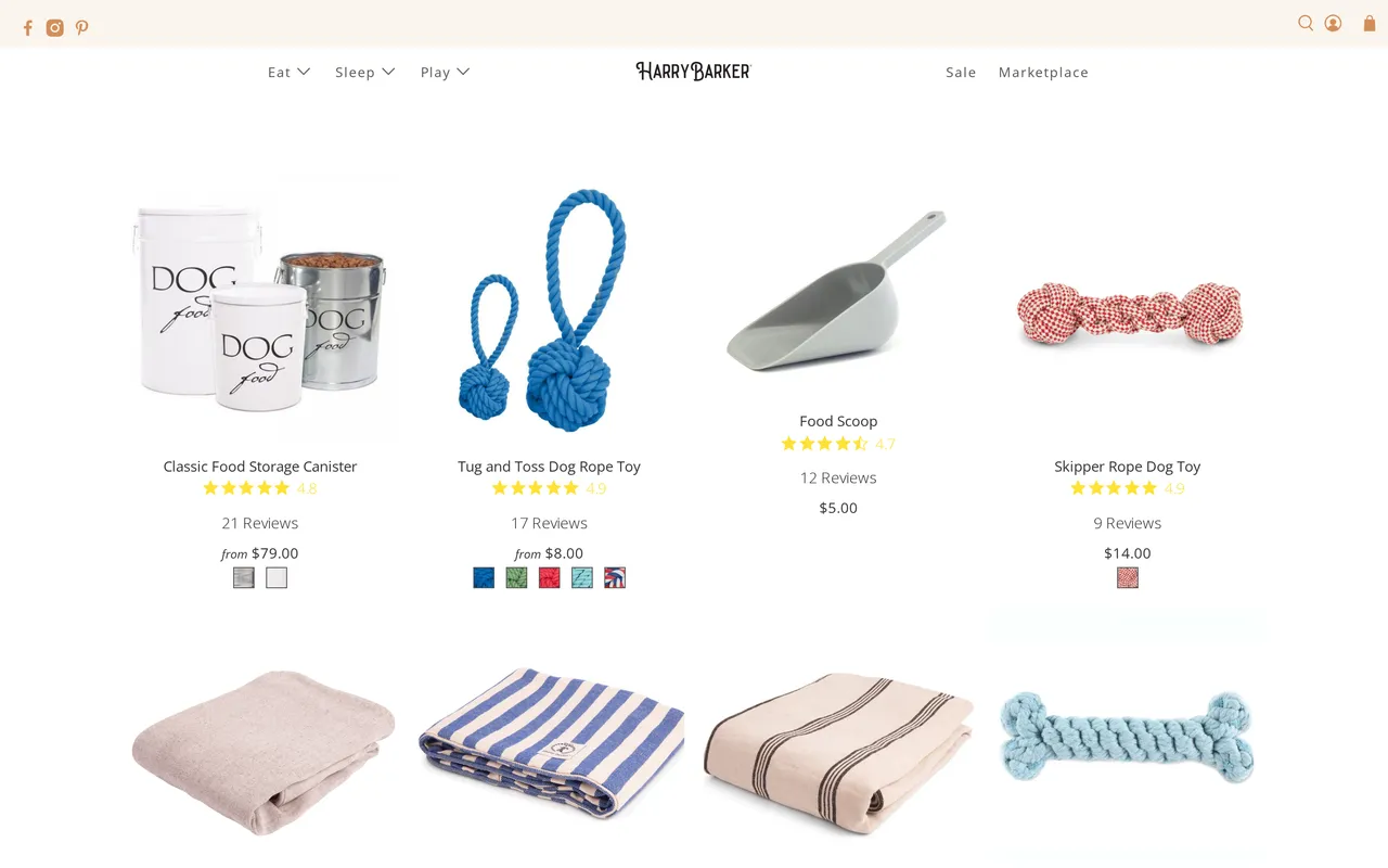 Harry Barker Product Listing (PLP), category listing page, captured Oct 26, 2026