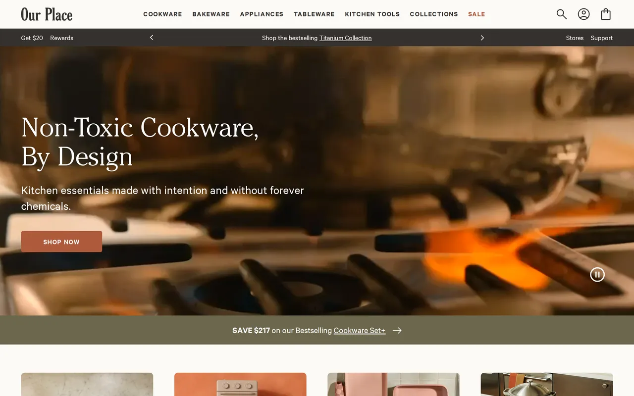 fromourplace.com homepage with promo banner