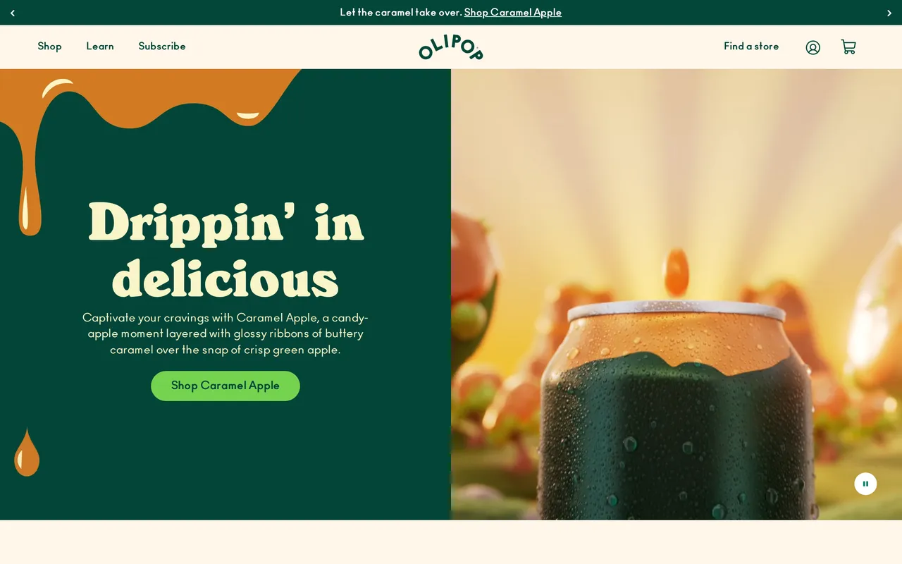 drinkolipop.com homepage with promo banner