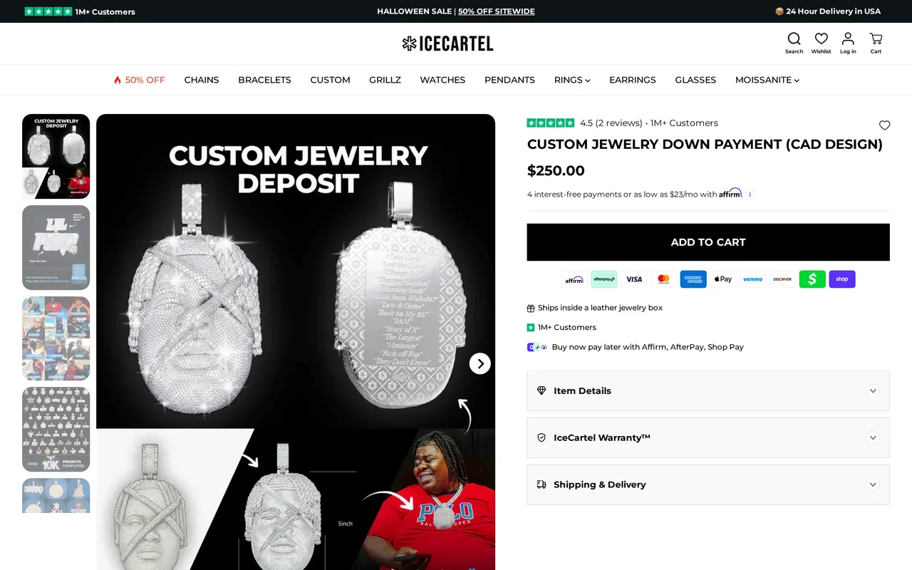Icecartel Product Detail (PDP), product detail page, captured Oct 26, 2026