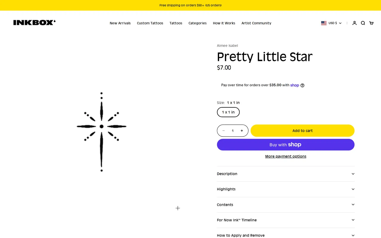 INKBOX Product Detail (PDP), product detail page, captured Oct 26, 2026