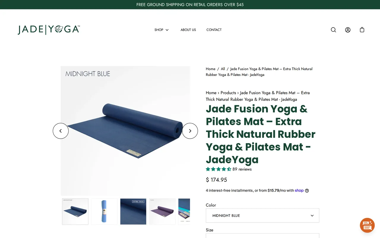 JadeYoga Product Detail (PDP), product detail page, captured Oct 26, 2026