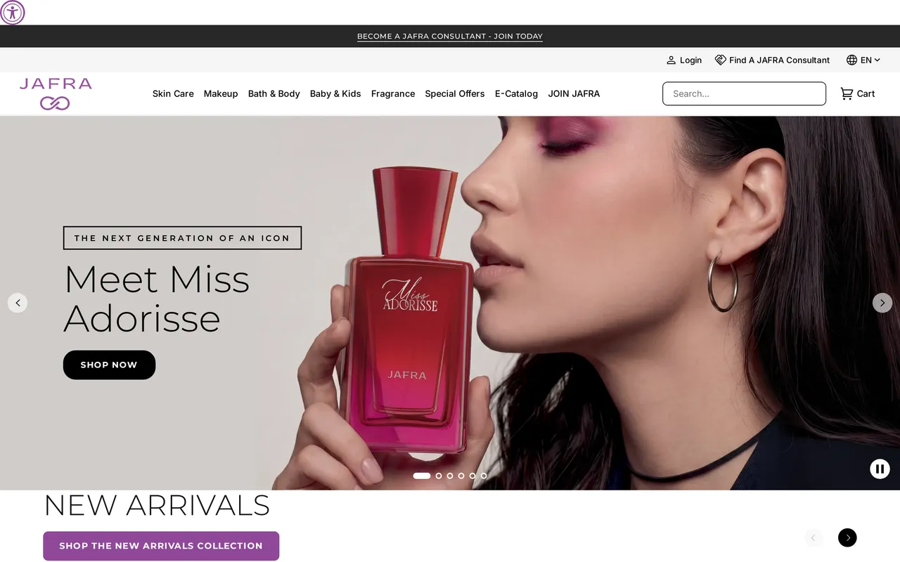 JAFRA Product Listing (PLP), category listing page, captured Oct 18, 2026