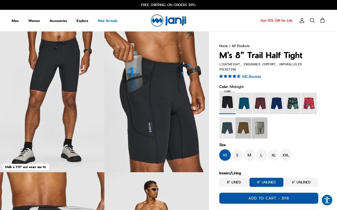 Janji Product Detail (PDP), product detail page, captured Oct 26, 2026