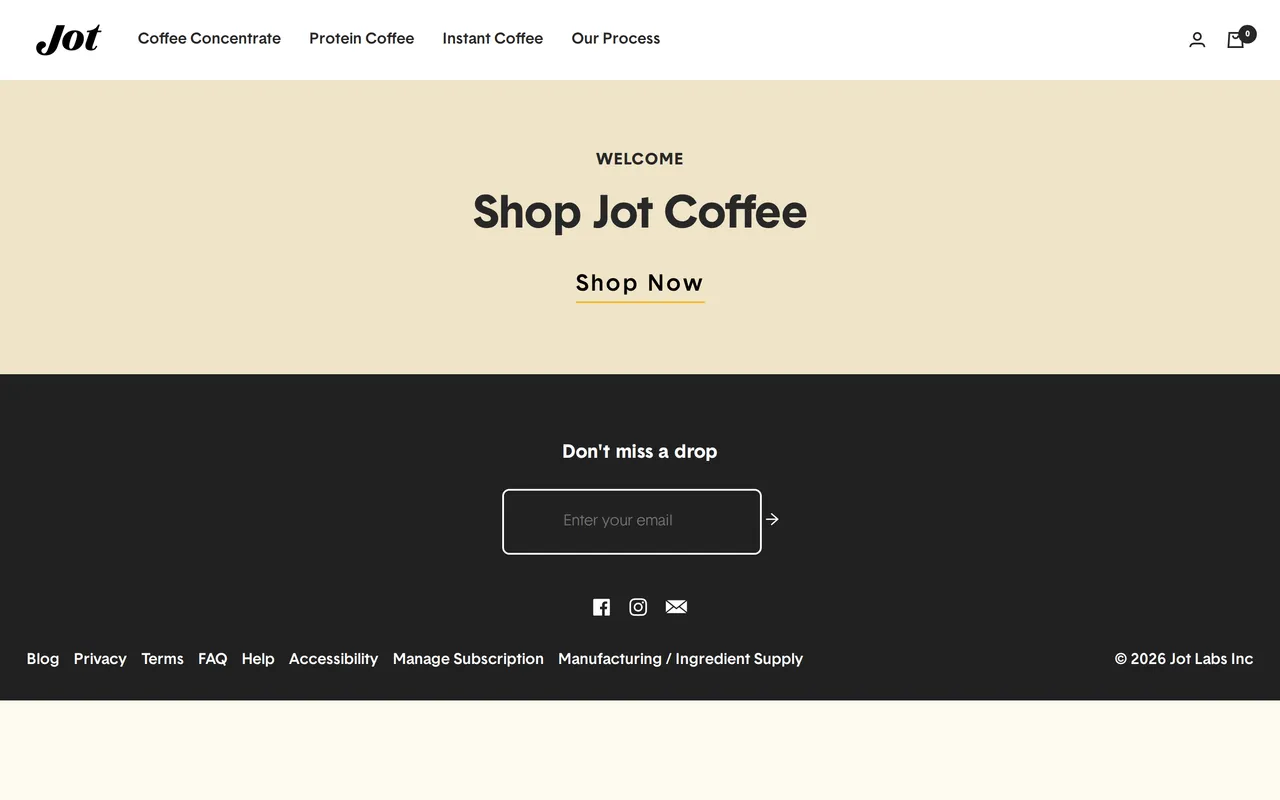 Jot Product Listing (PLP), category listing page, captured Oct 18, 2026