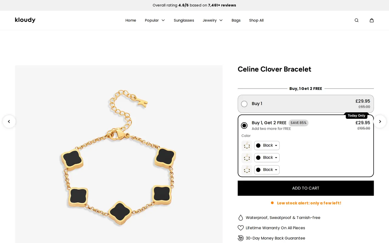 Kloudy Product Detail (PDP), product detail page, captured Oct 26, 2026