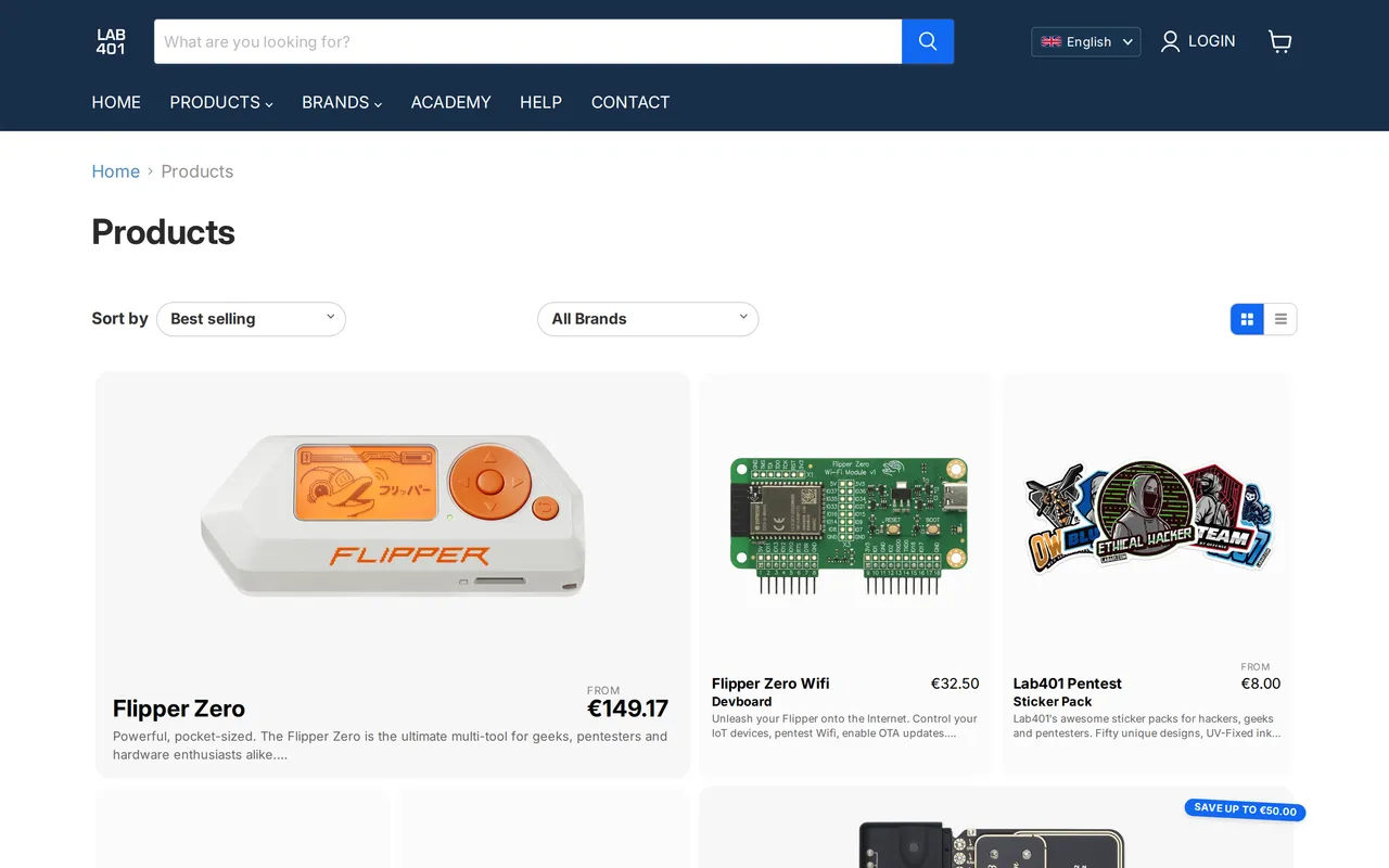Lab401 Product Listing (PLP), category listing page, captured Oct 23, 2026