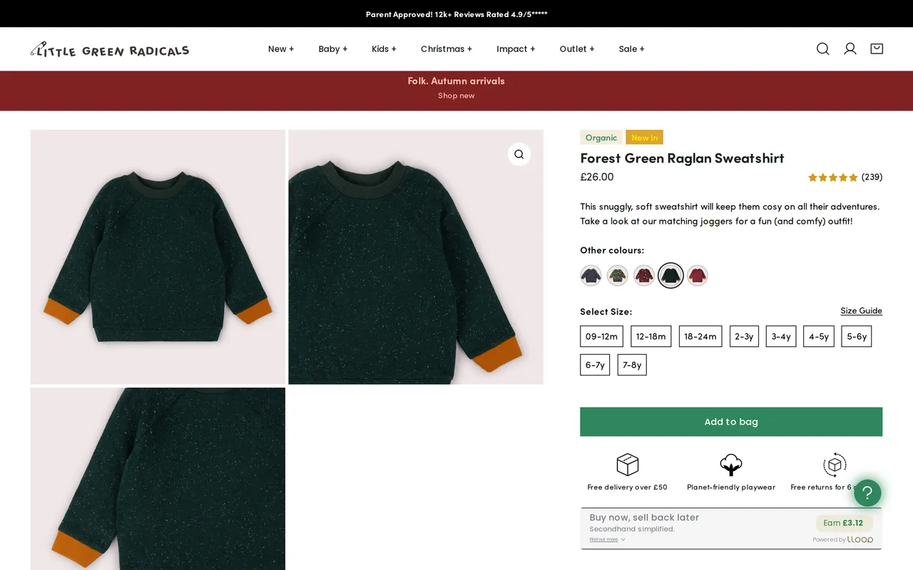 Little Green Radicals Product Detail (PDP), product detail page, captured Oct 23, 2026