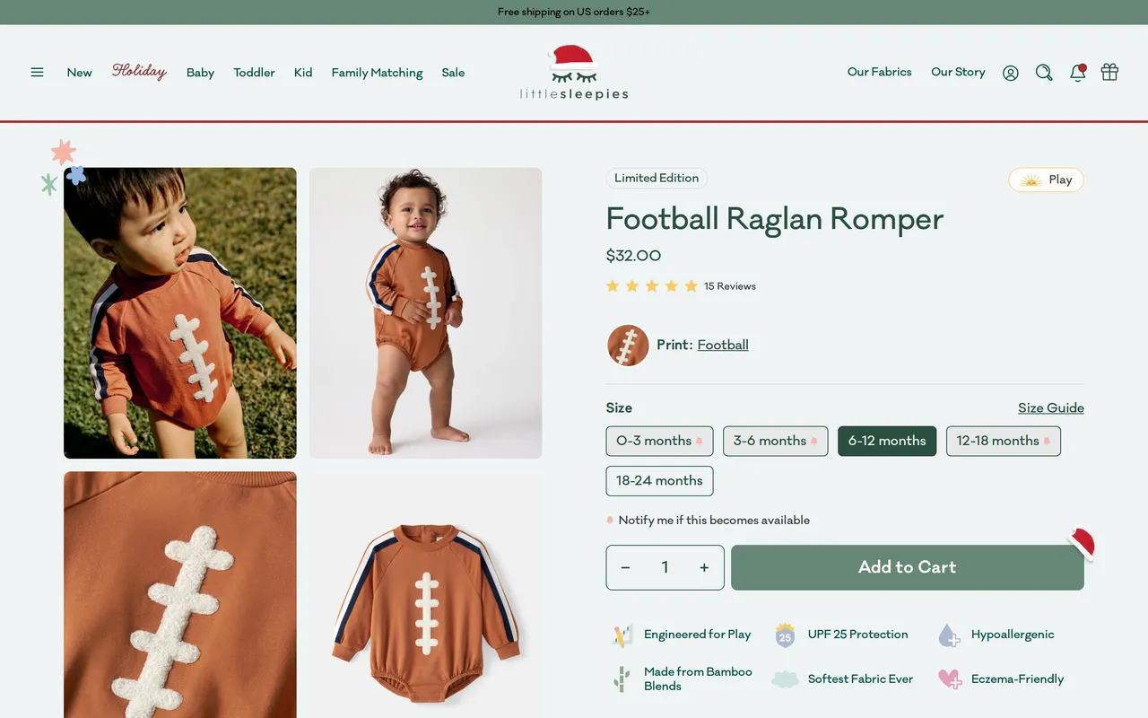 Little Sleepies Product Detail (PDP), product detail page, captured Oct 26, 2026