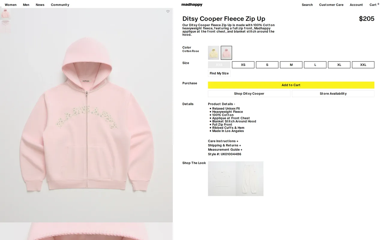 Madhappy Product Detail (PDP), product detail page, captured Oct 26, 2026