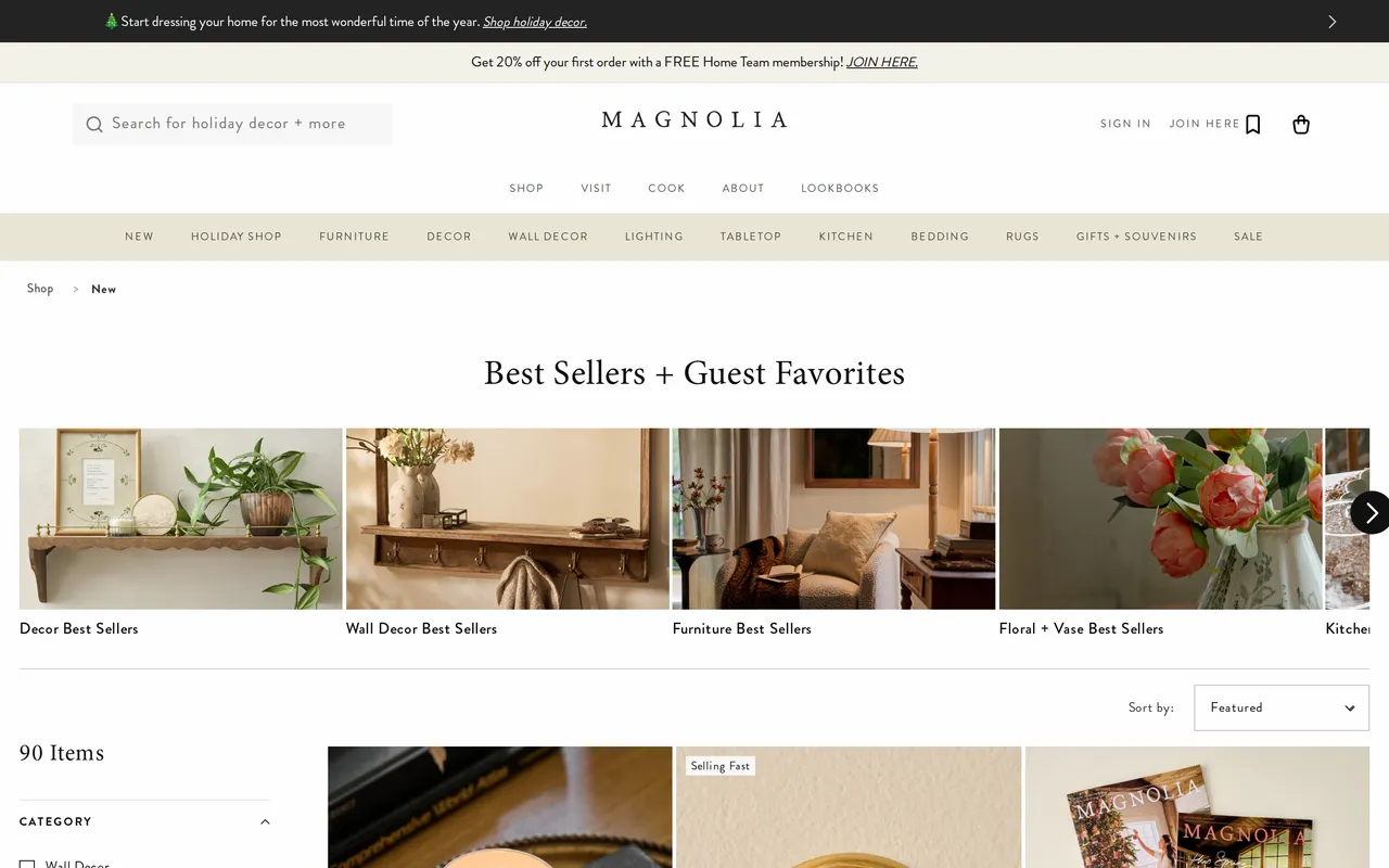 Magnolia Product Listing (PLP), category listing page, captured Oct 26, 2026