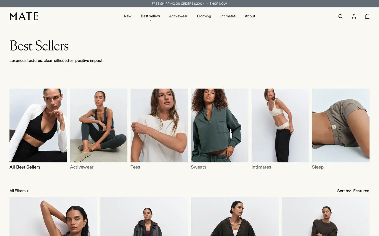 Mate the Label Product Listing (PLP), category listing page, captured Oct 26, 2026