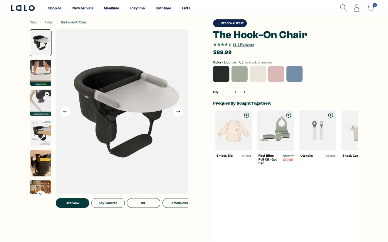 Lalo Product Detail (PDP), product detail page, captured Oct 26, 2026
