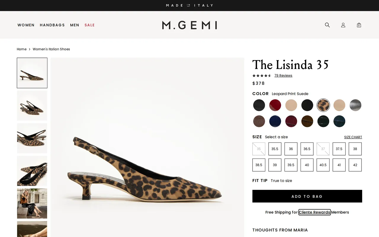 M.Gemi Product Detail (PDP), product detail page, captured Oct 26, 2026