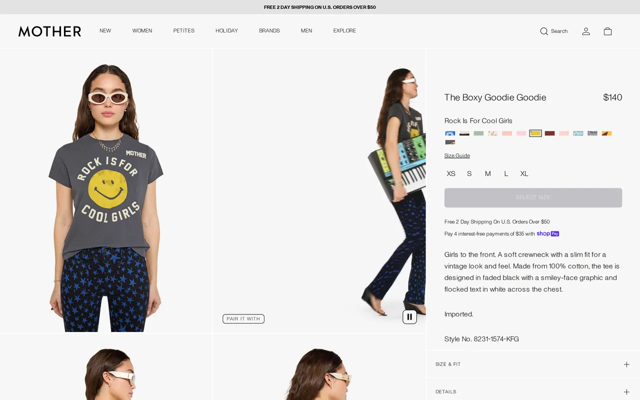 Mother Product Detail (PDP), product detail page, captured Oct 26, 2026