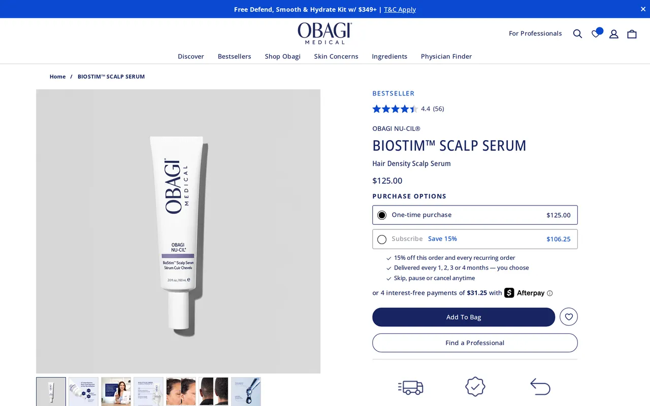 Obagi Product Detail (PDP), product detail page, captured Oct 26, 2026