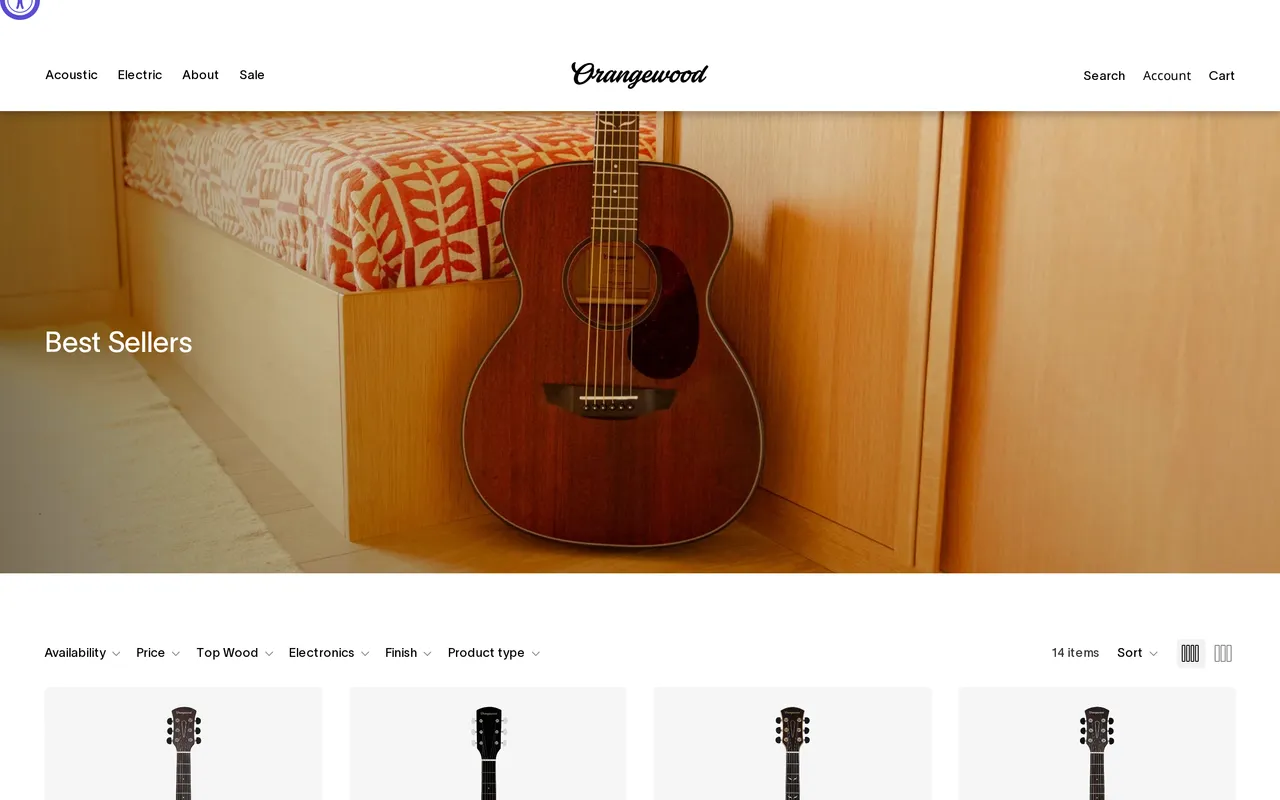 Orangewood Product Listing (PLP), category listing page, captured Oct 19, 2026