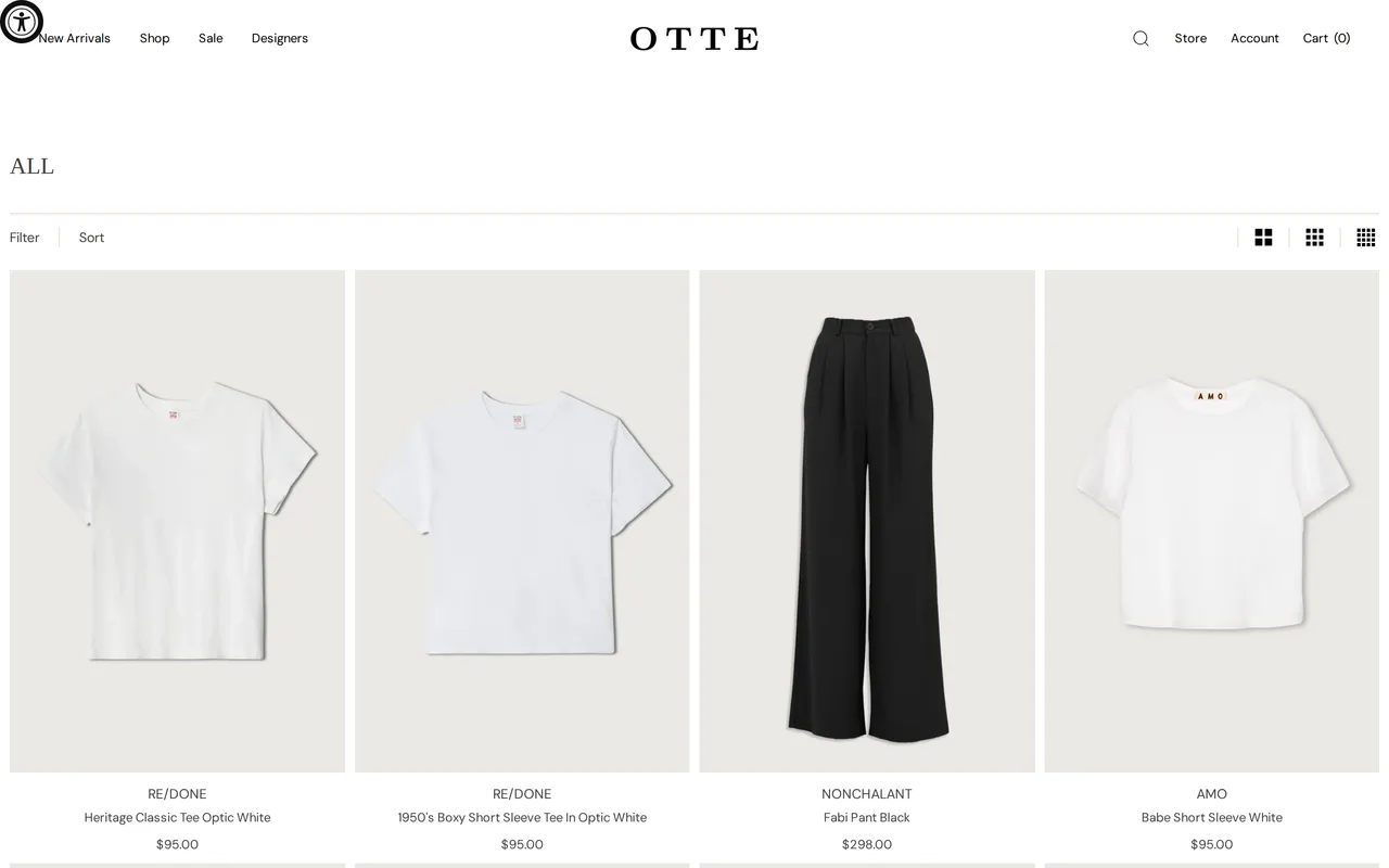 Otte Product Listing (PLP), category listing page, captured Oct 26, 2026