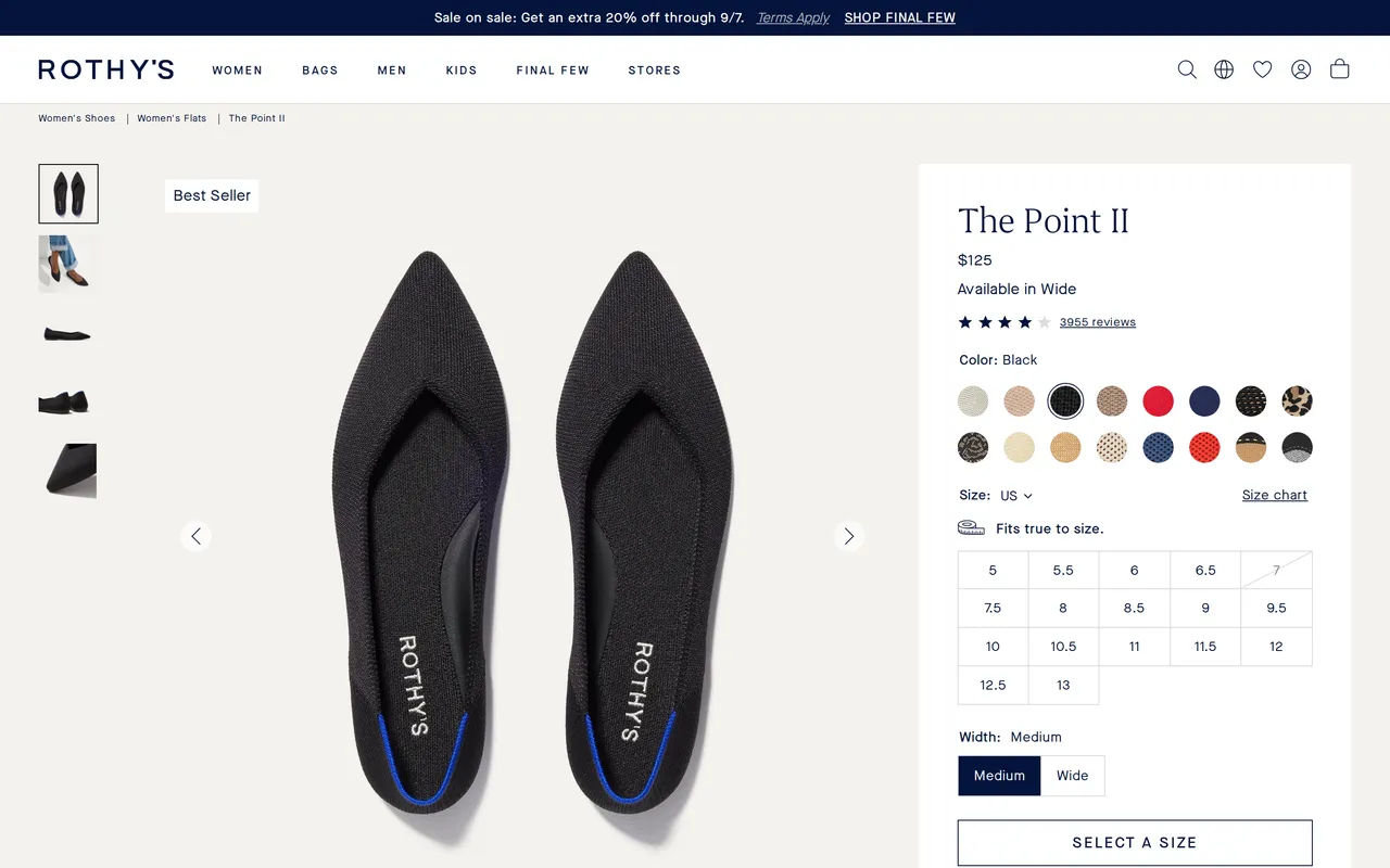 rothys.com product detail page