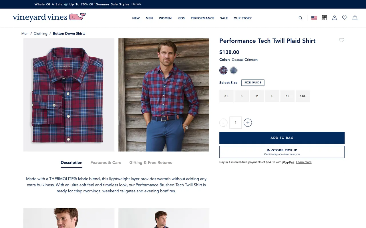 vineyardvines.com product detail page