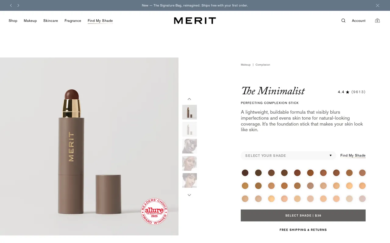 meritbeauty.com product detail page