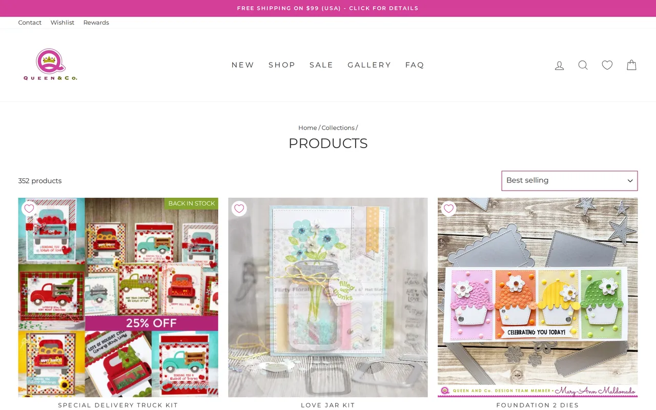 Queen & Co Product Listing (PLP), category listing page, captured Oct 26, 2026