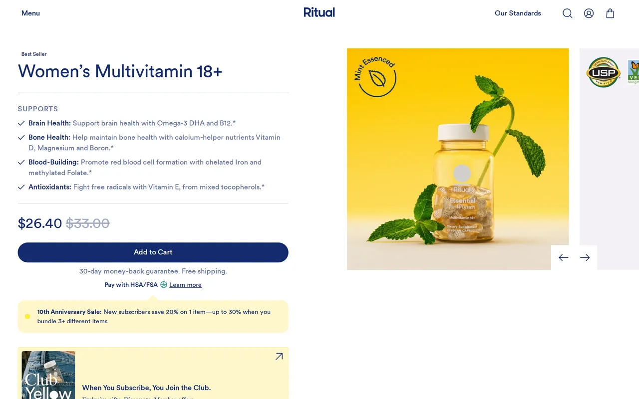 Ritual Product Detail (PDP), product detail page, captured Oct 26, 2026