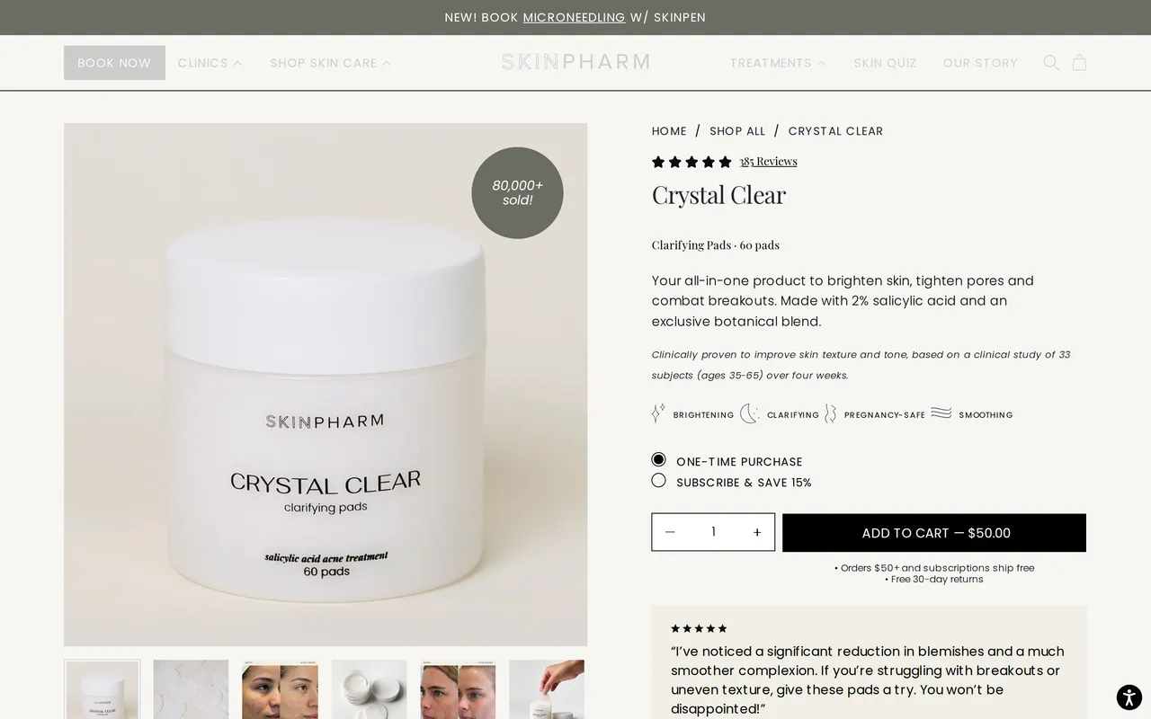 Skin Pharm Product Detail (PDP), product detail page, captured Oct 26, 2026