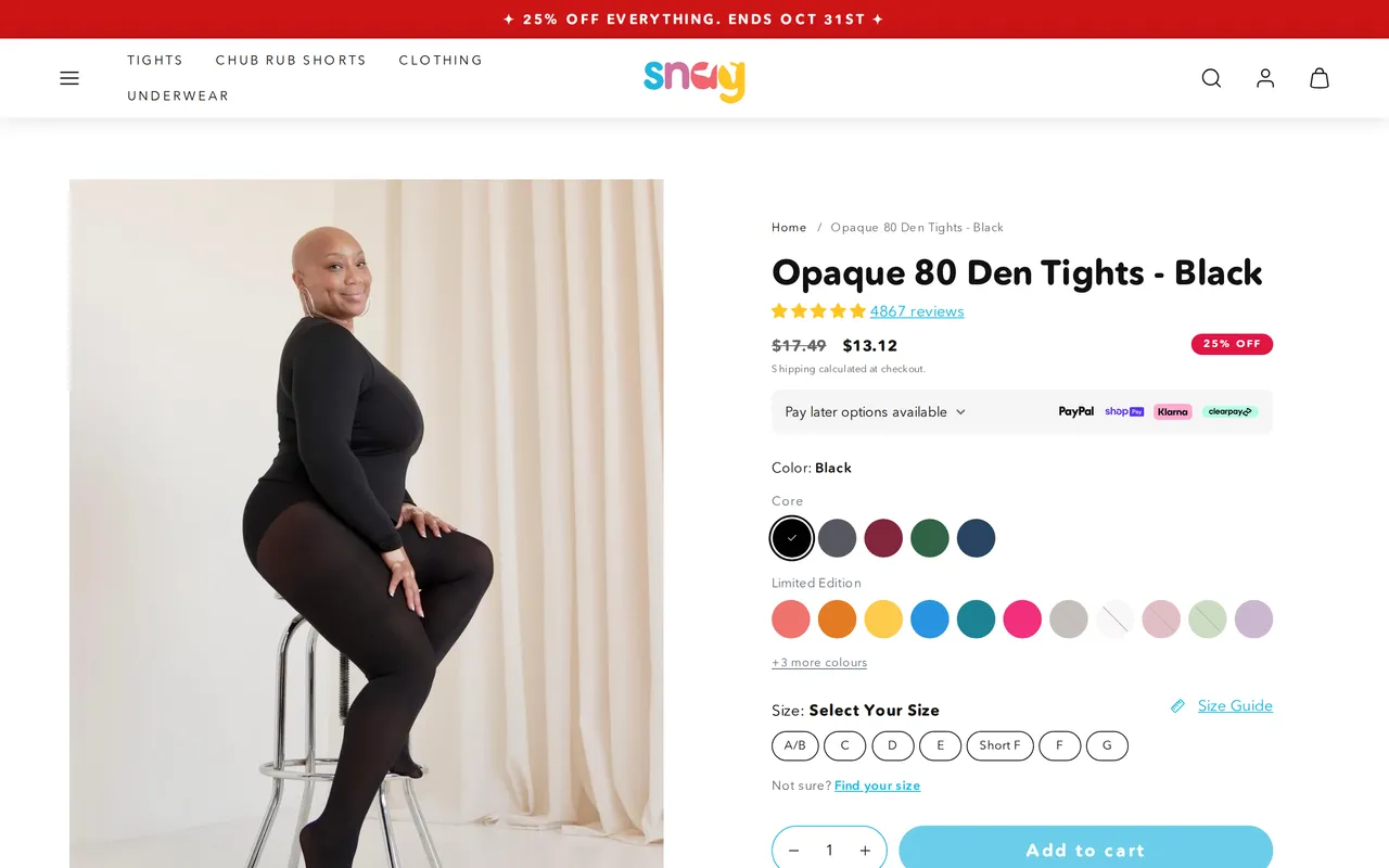 Snag Product Detail (PDP), product detail page, captured Oct 26, 2026