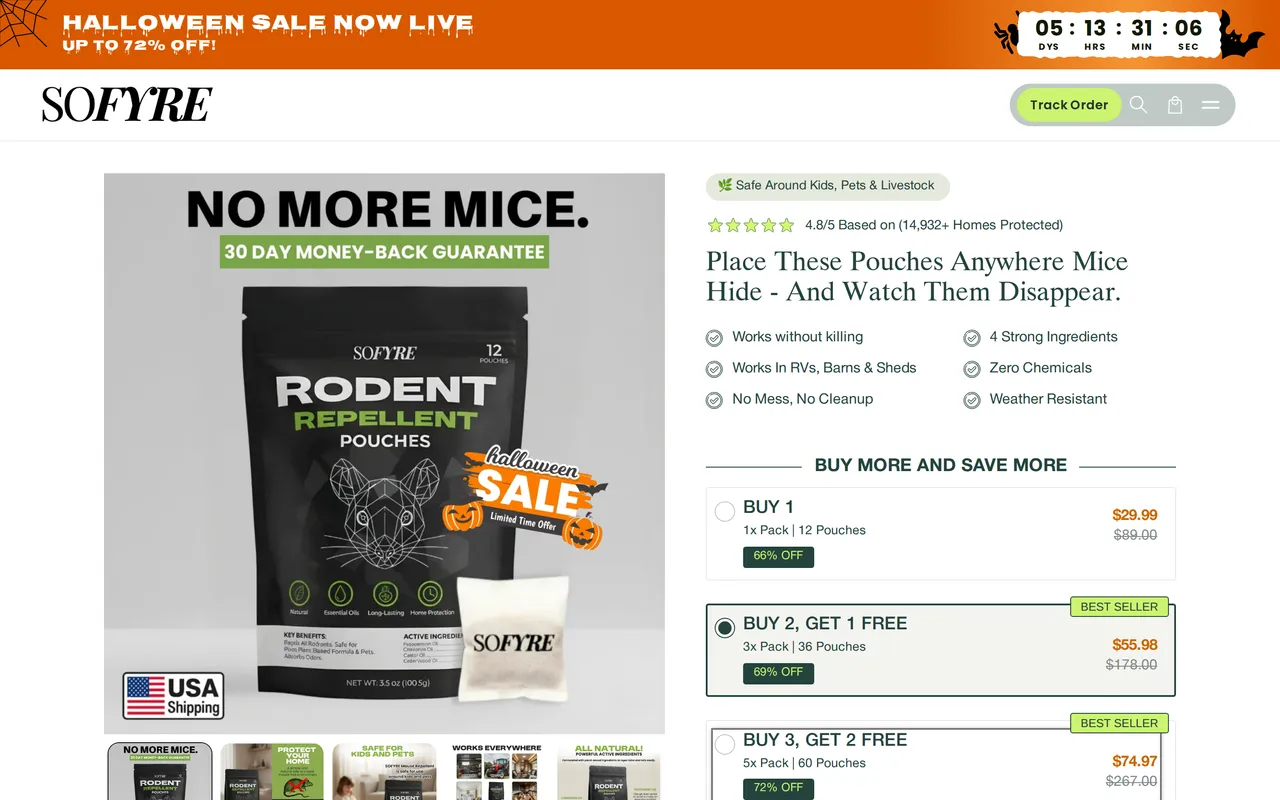 SoFyre Product Detail (PDP), product detail page, captured Oct 26, 2026