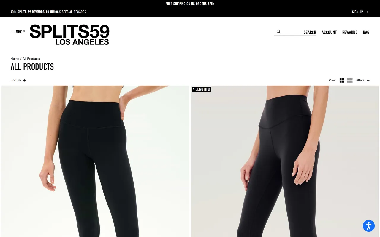 SPLITS59 Product Listing (PLP), category listing page, captured Oct 26, 2026