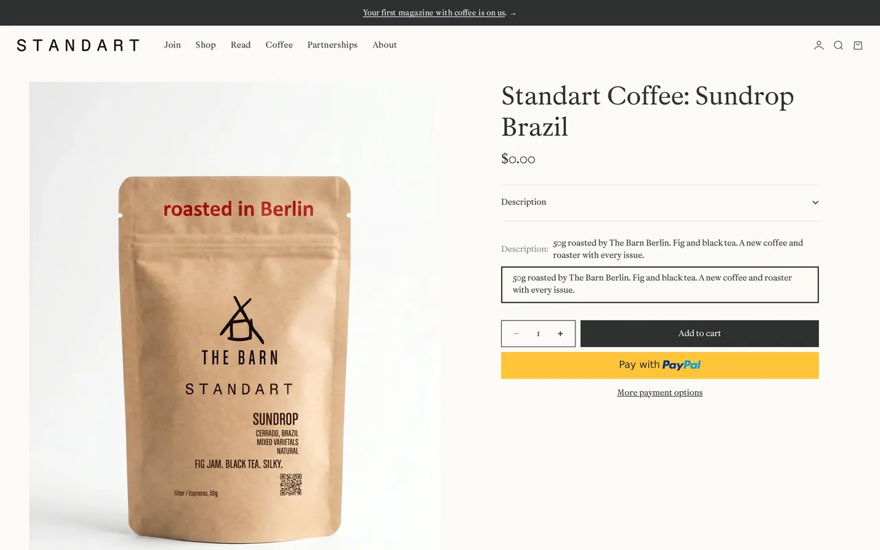 Standart Product Detail (PDP), product detail page, captured Oct 26, 2026