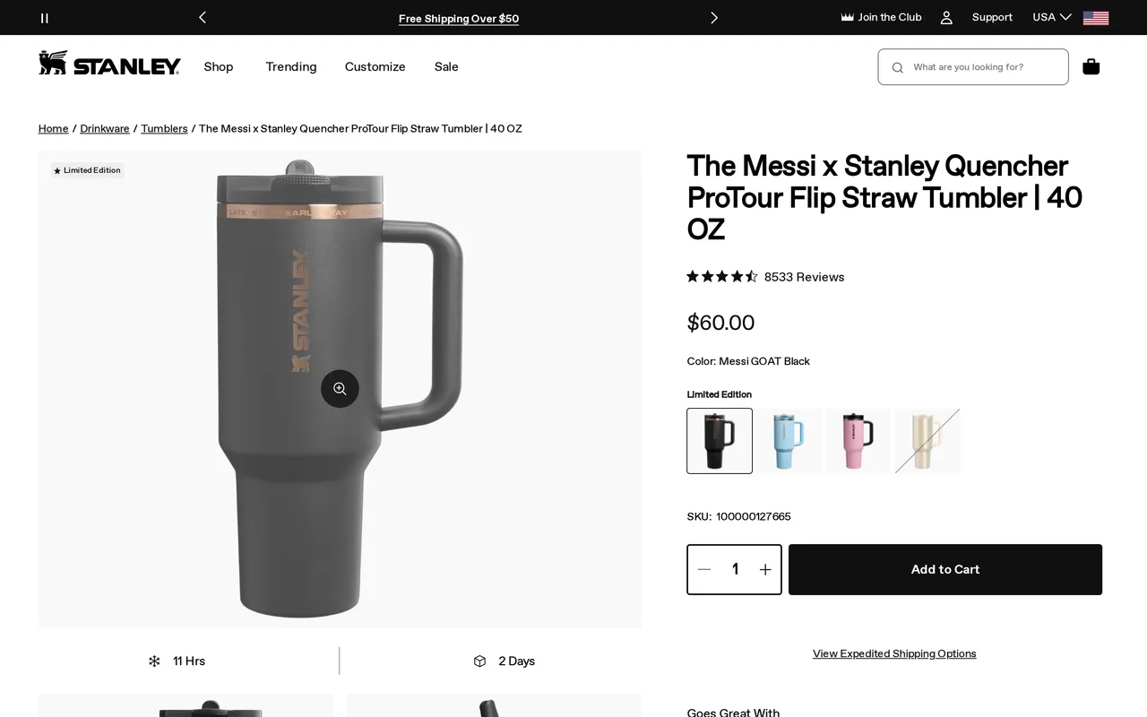 Stanley Product Detail (PDP), product detail page, captured Oct 26, 2026