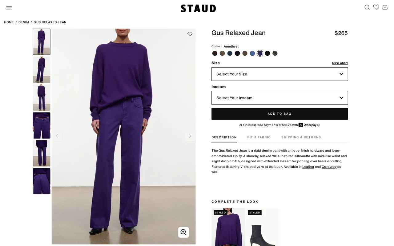 STAUD Product Detail (PDP), product detail page, captured Oct 26, 2026