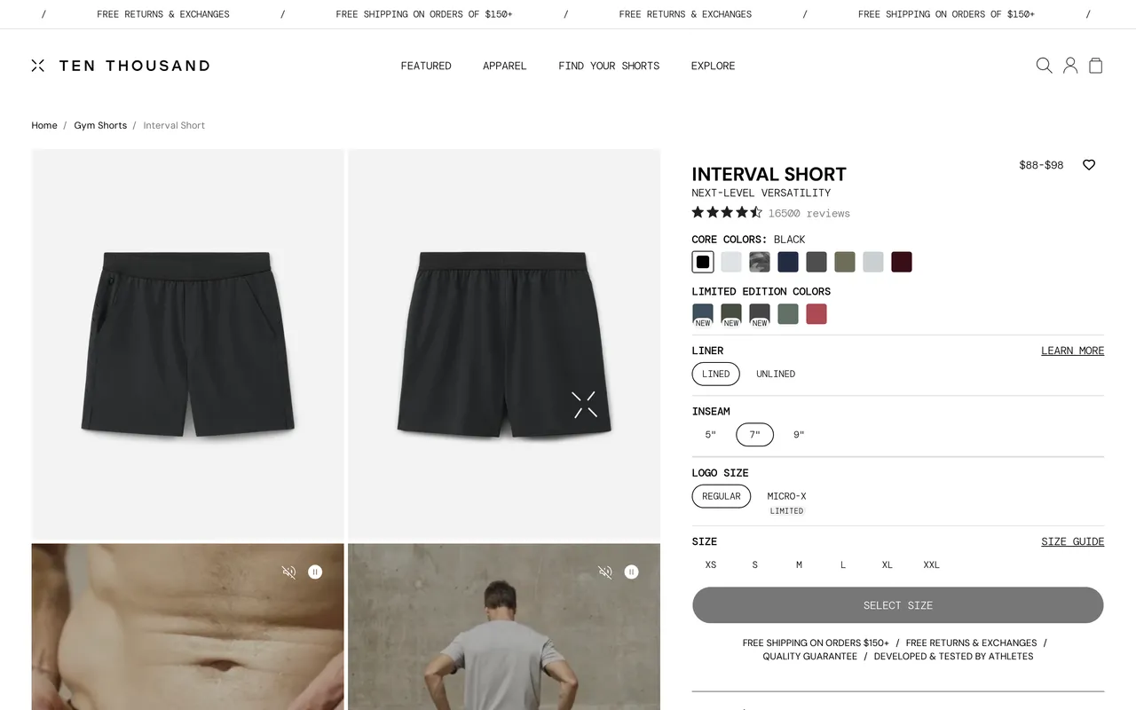 Ten Thousand Product Detail (PDP), product detail page, captured Oct 26, 2026