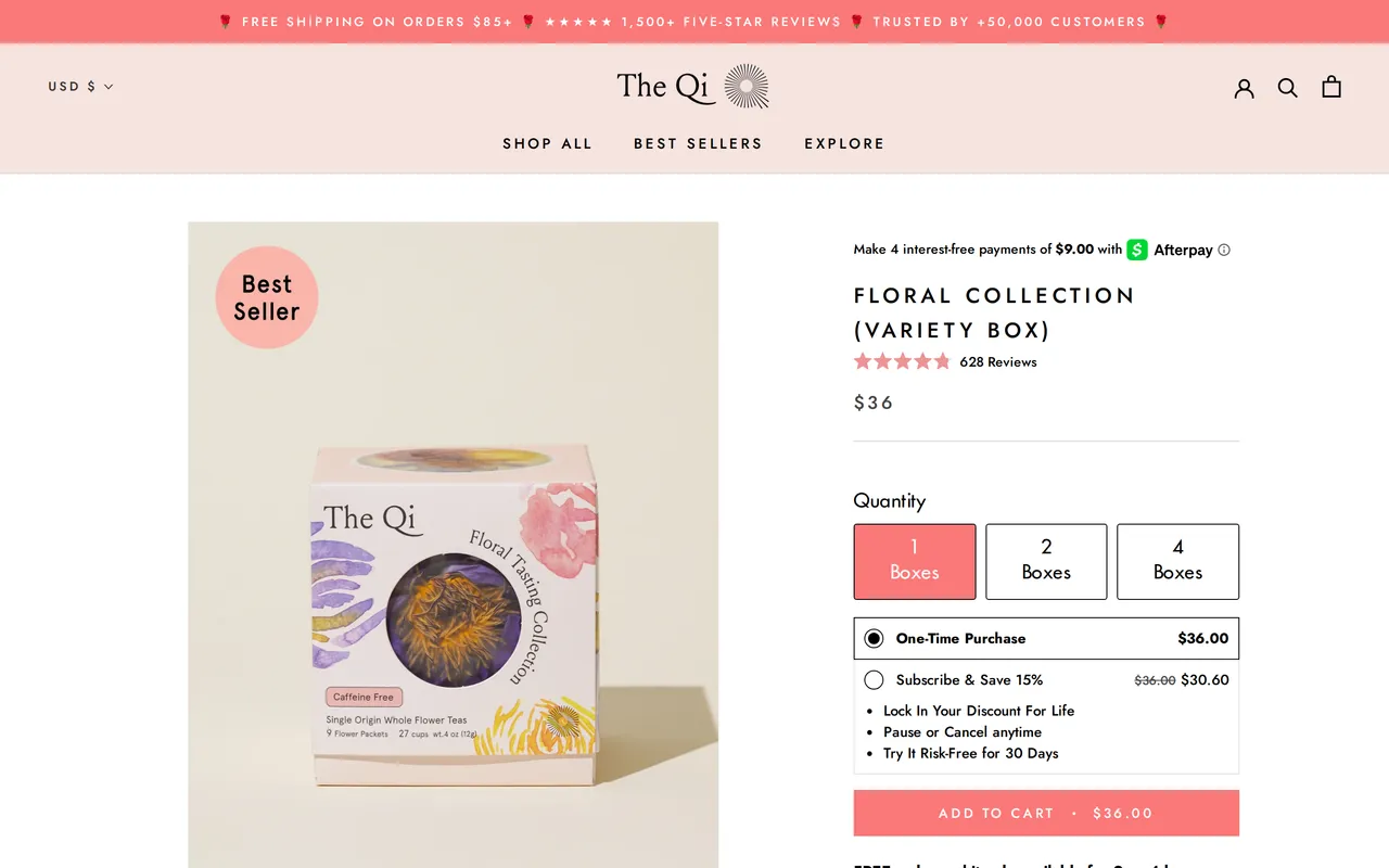The Qi Product Detail (PDP), product detail page, captured Oct 26, 2026