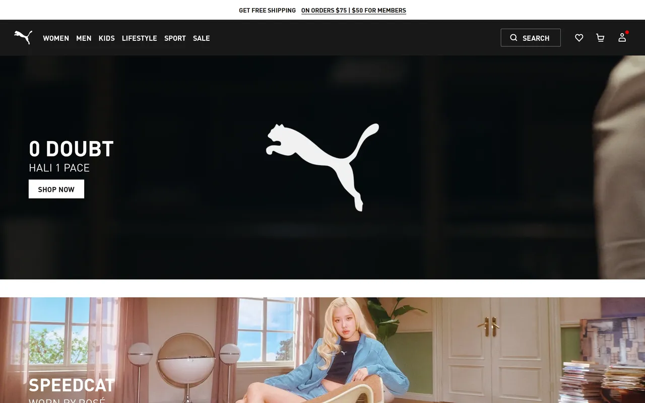 Puma homepage
