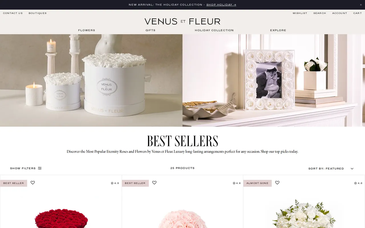 Venus et Fleur Product Listing (PLP), category listing page, captured Oct 26, 2026