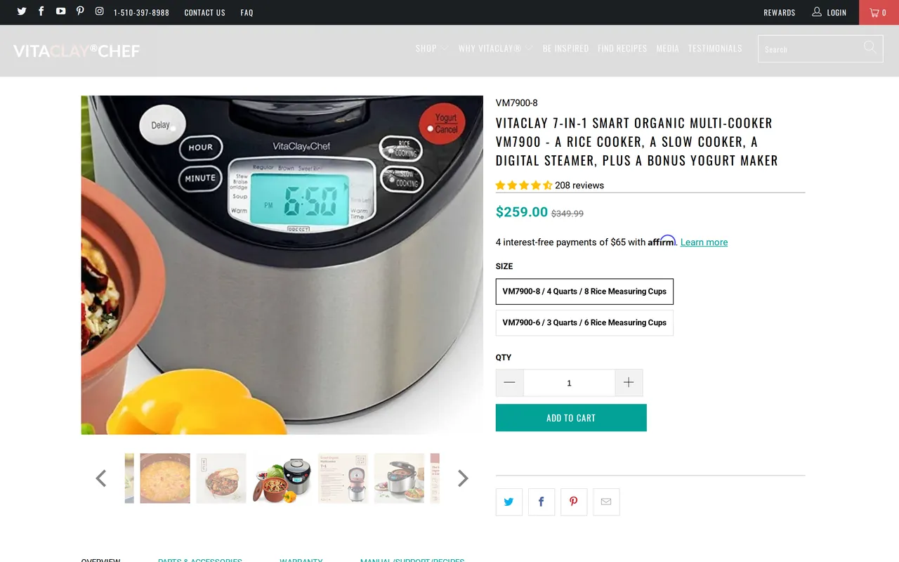 VitaClay Product Detail (PDP), product detail page, captured Oct 26, 2026