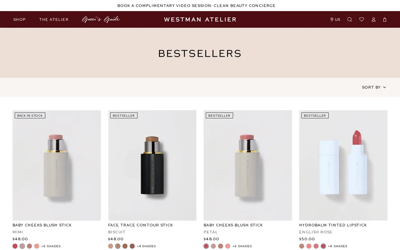 Westman Atelier Product Listing (PLP), category listing page, captured Oct 26, 2026
